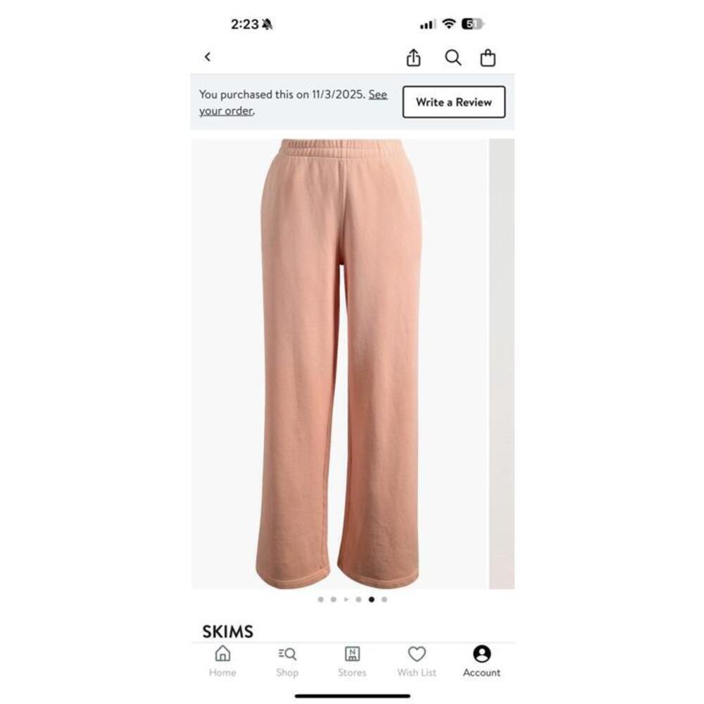 Skims French Terry Low Rise Straight Leg Pants - Picture 4 of 4